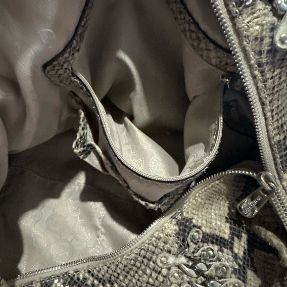 Michael Kors Snakeskin Patterned Hobo Shoulder Bag Purse AS IS - Picture 11 of 16